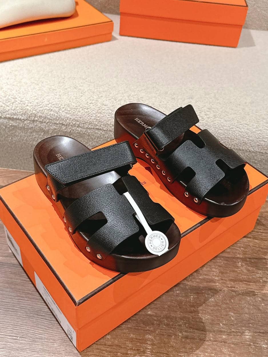 Hermes wooden sole sandals-1